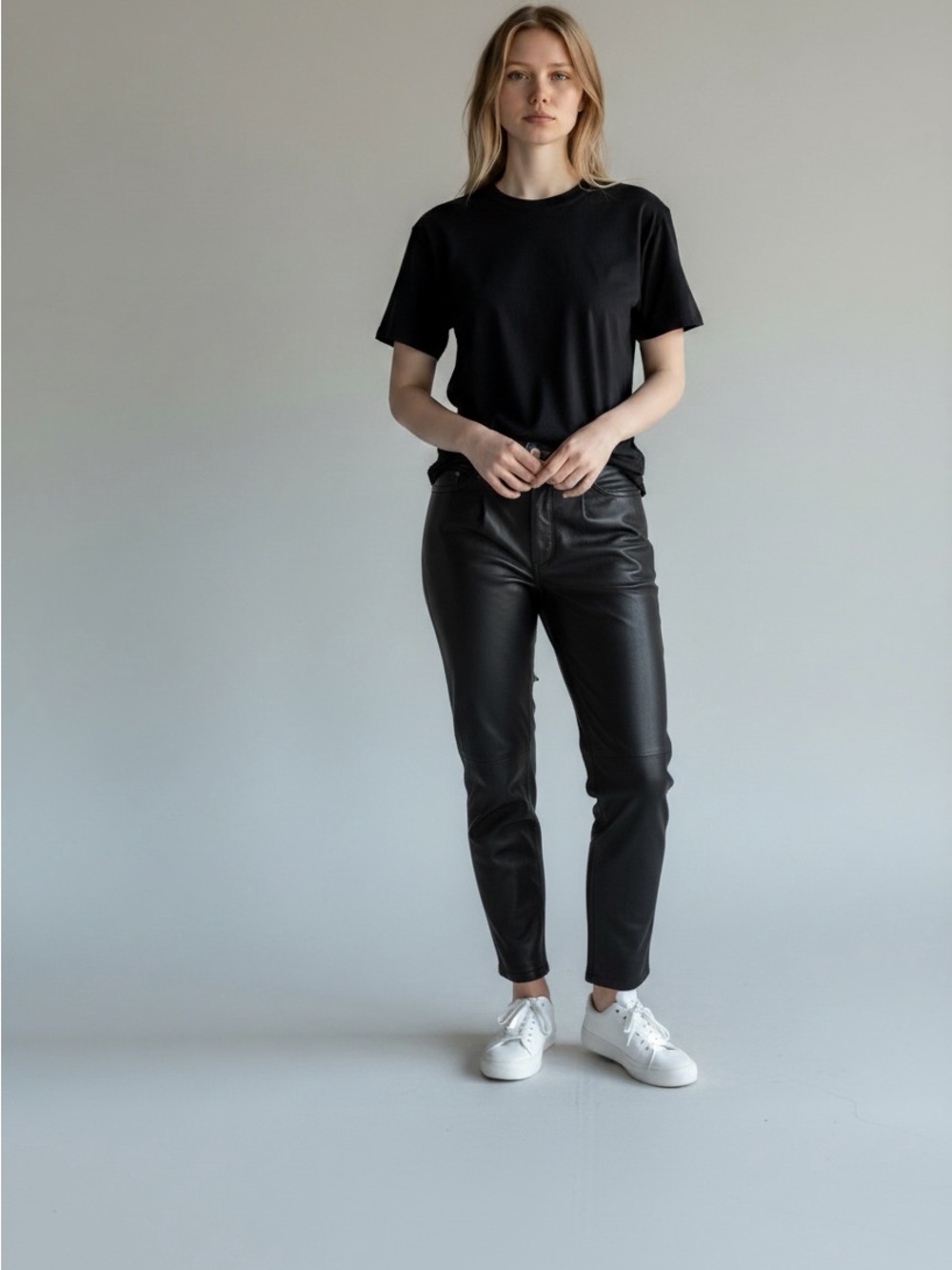 Vintage Valerie Stevens New Zealand Lambskin Leather Tapered Pants Size 12 NWT